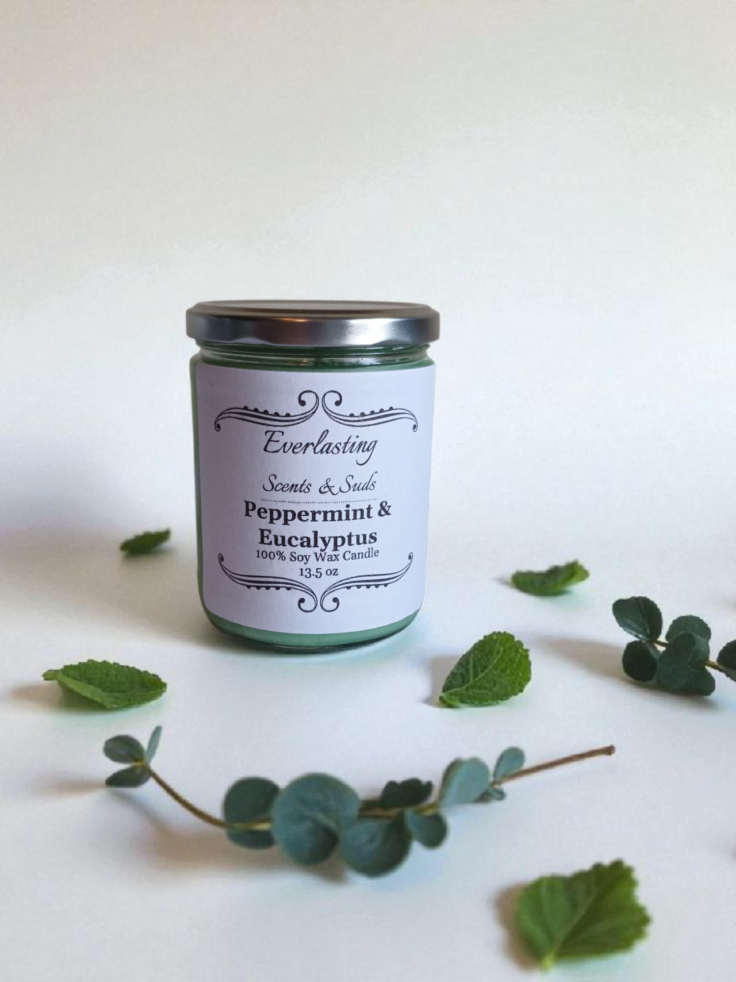 Large Peppermint & Eucalyptus Candle