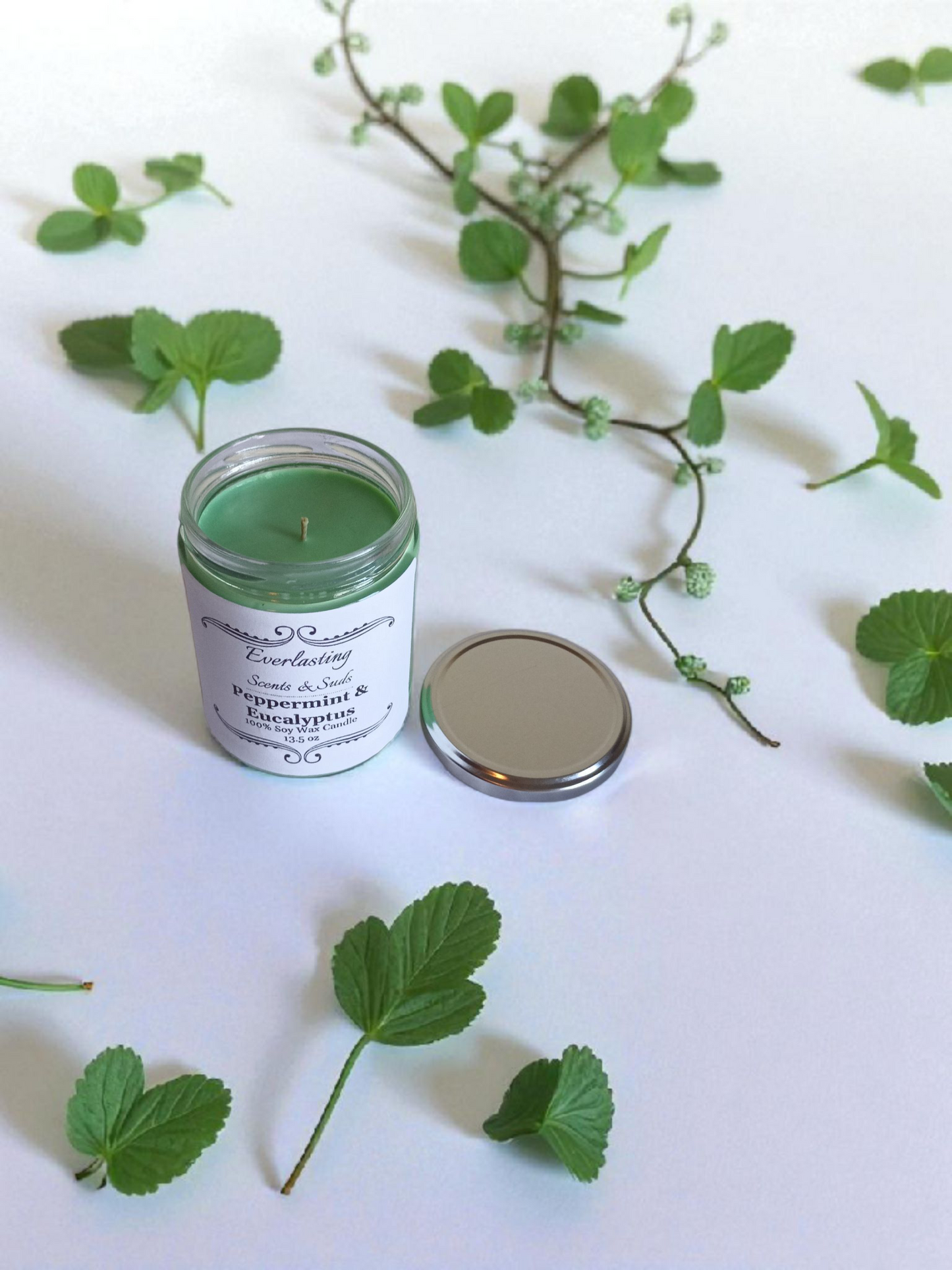 Large Peppermint & Eucalyptus Candle
