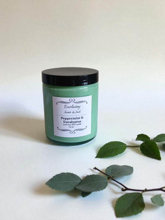 Medium Peppermint & Eucalyptus Candle
